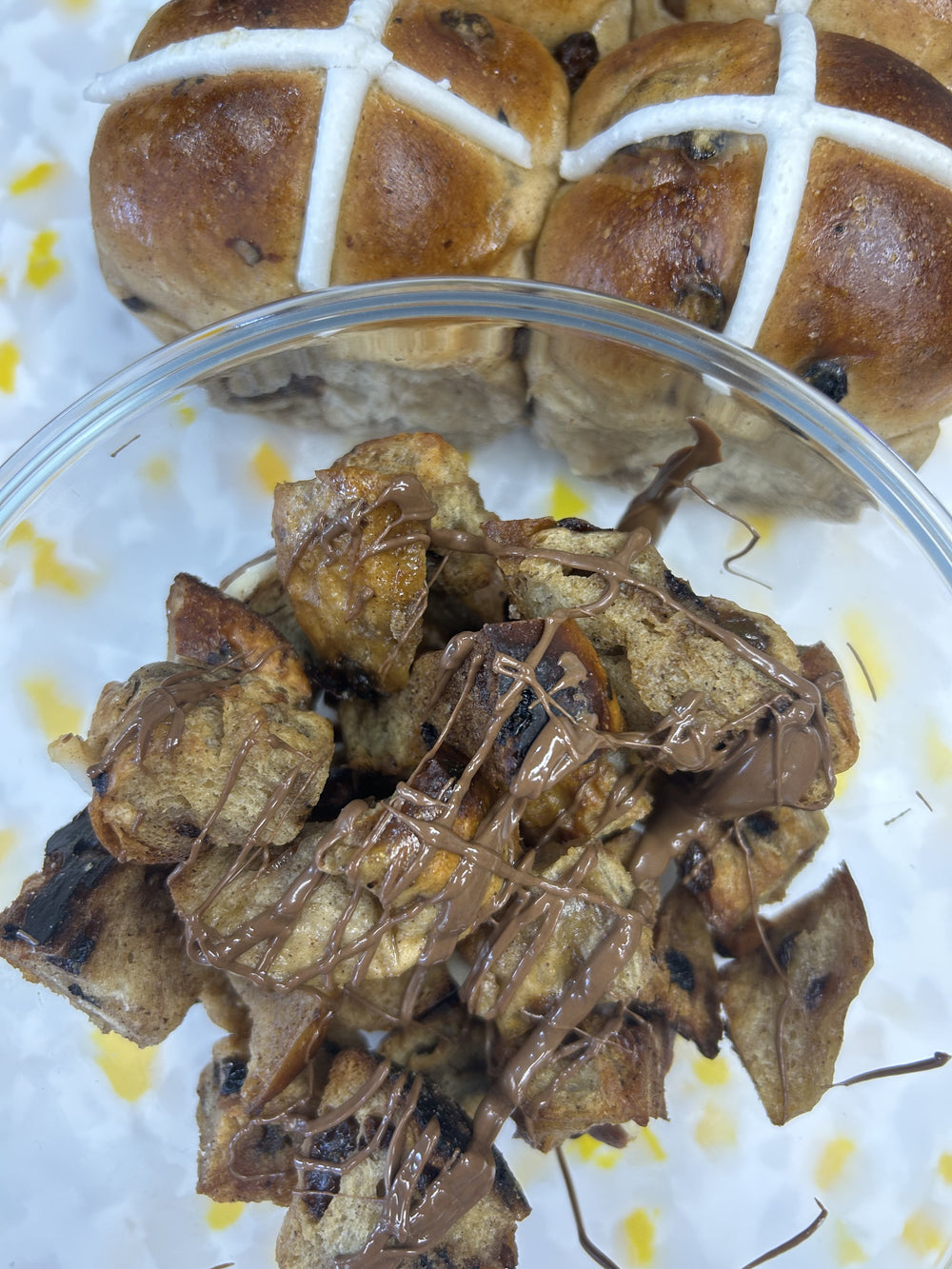 Air Fryer Hot Cross Bun Churro Bites