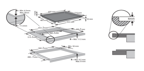 65cm 3 Zone Electric Induction Cooktop